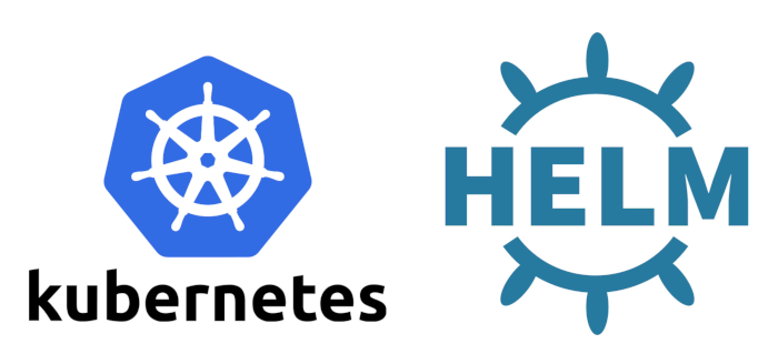 The Kubernetes and Helm project logos